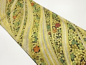 麻美　曲線に花々模様織出し袋帯